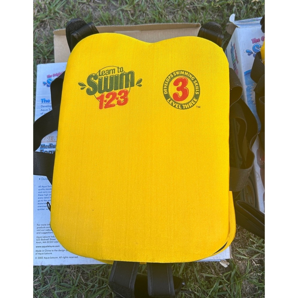 Aqua Leisure Swim Trainer M/L Yellow Foam Pad SwimSchool Level 3 2002 Vintage - Picture 4 of 8